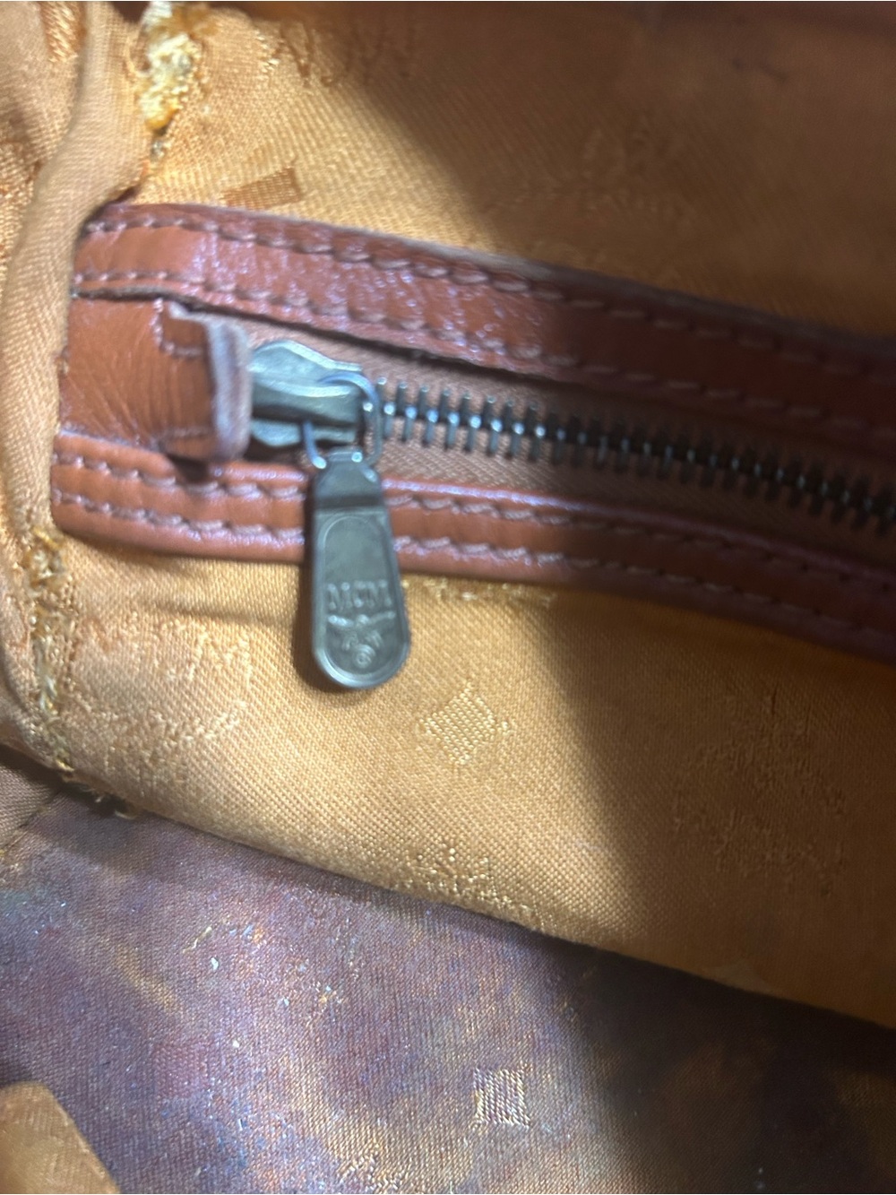 MCM Tan Visetos Monogram Satchel with Brown Handles 13x8x7 (read descript) - Picture 13 of 15